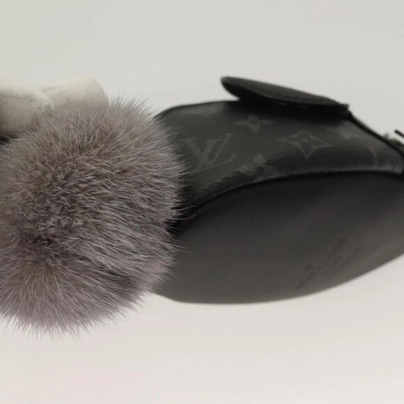 LOUIS VUITTON Monogram Eclipse LV Chinchilla Coin Purse M00962 LV Auth 133207 - Picture 8 of 16